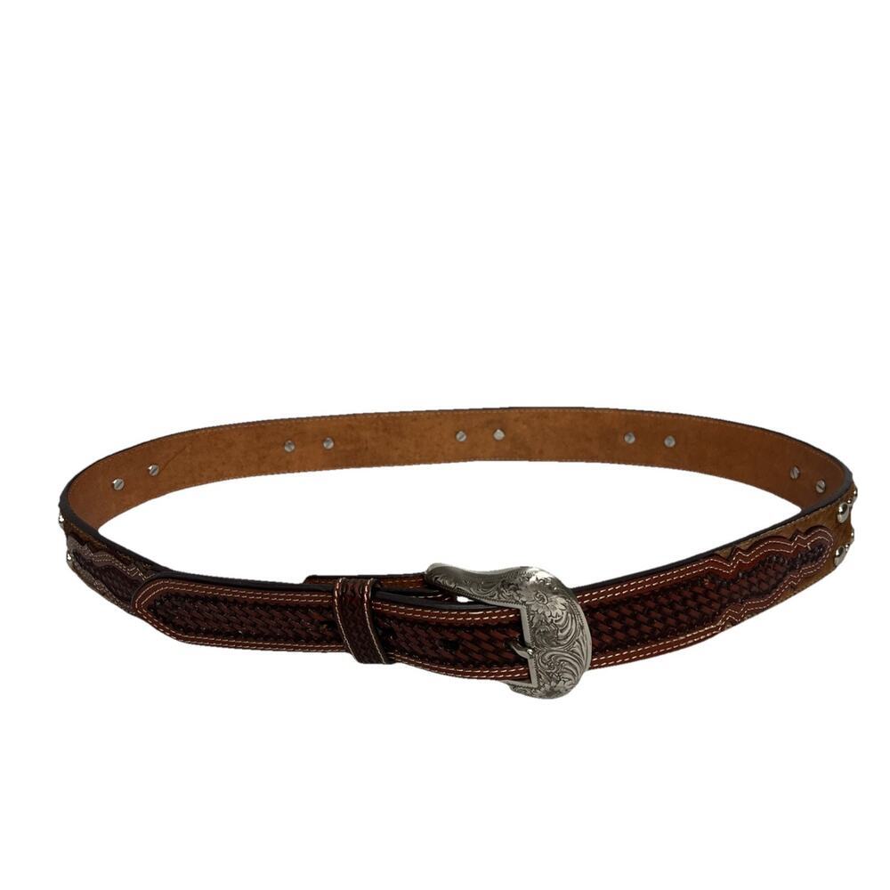 Ranger Belt Company Studded Cowhide Handtooled 40 Western